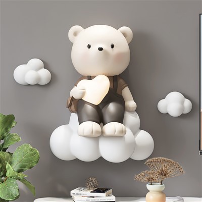 3D LED Cloud Medveď Stena Umenie